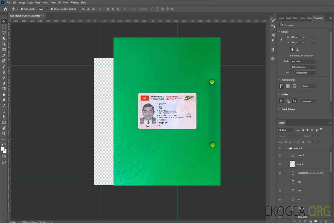 Permis de conduire au Kirghizistan 2019-présent photolook AVANT template Permis de conduire au Kirghizistan 2019-présent photolook AVANT template